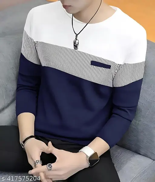 Stay Ahead Of The Fashion Game With The Full Sleeve Printed Round Neck T-Shirt for men